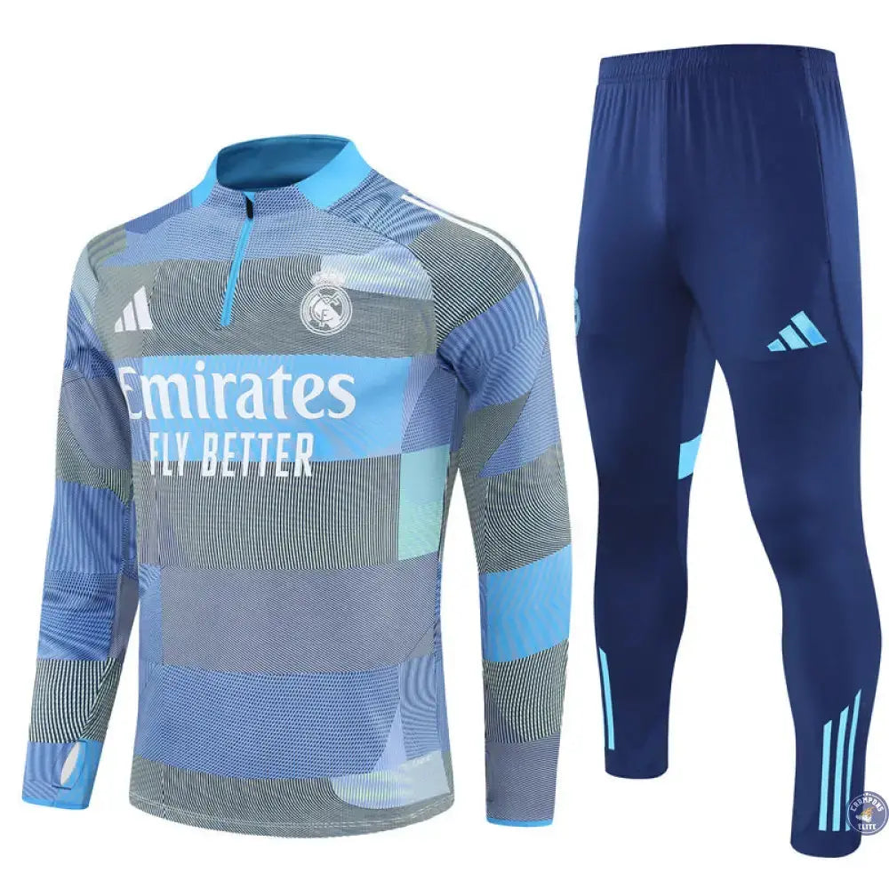 Image of Survêtement d’entraînement demi-zip - Real Madrid 2025/2026 - Gris/Bleu/Bleu Marine
