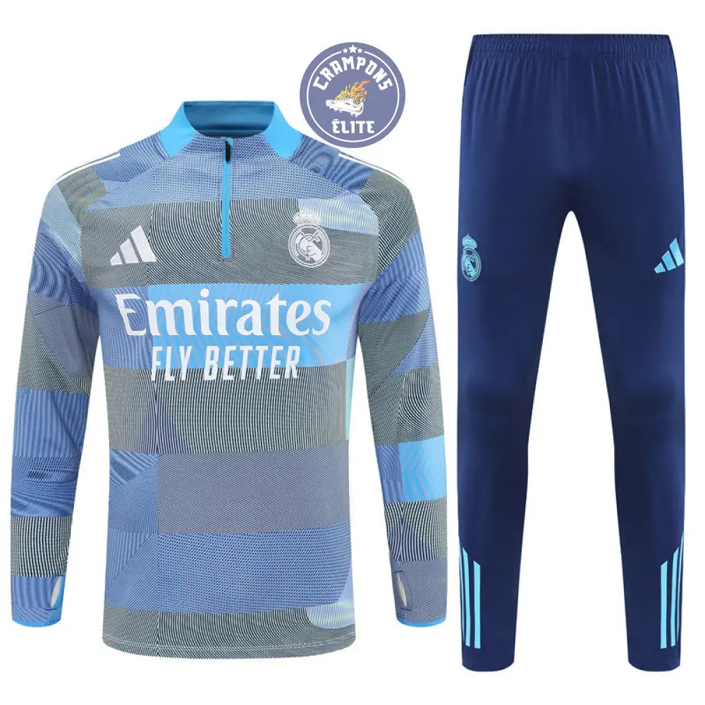 Survêtement d’entraînement demi-zip - Real Madrid 2025/2026 - Gris/Bleu/Bleu Marine