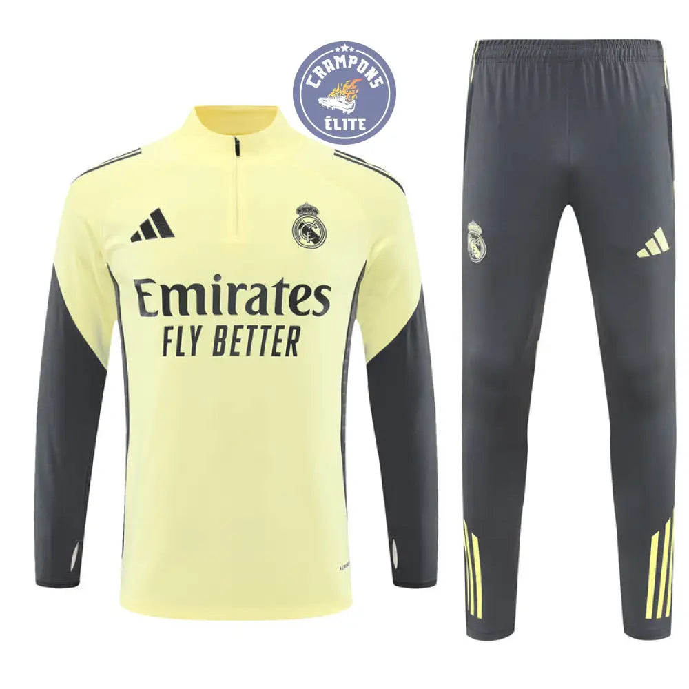 Image of Survêtement d’entraînement demi-zip - Real Madrid 2025/2026 - Jaune Clair/Gris
