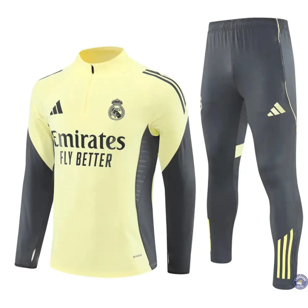 Image of Survêtement d’entraînement demi-zip - Real Madrid 2025/2026 - Jaune Clair/Gris