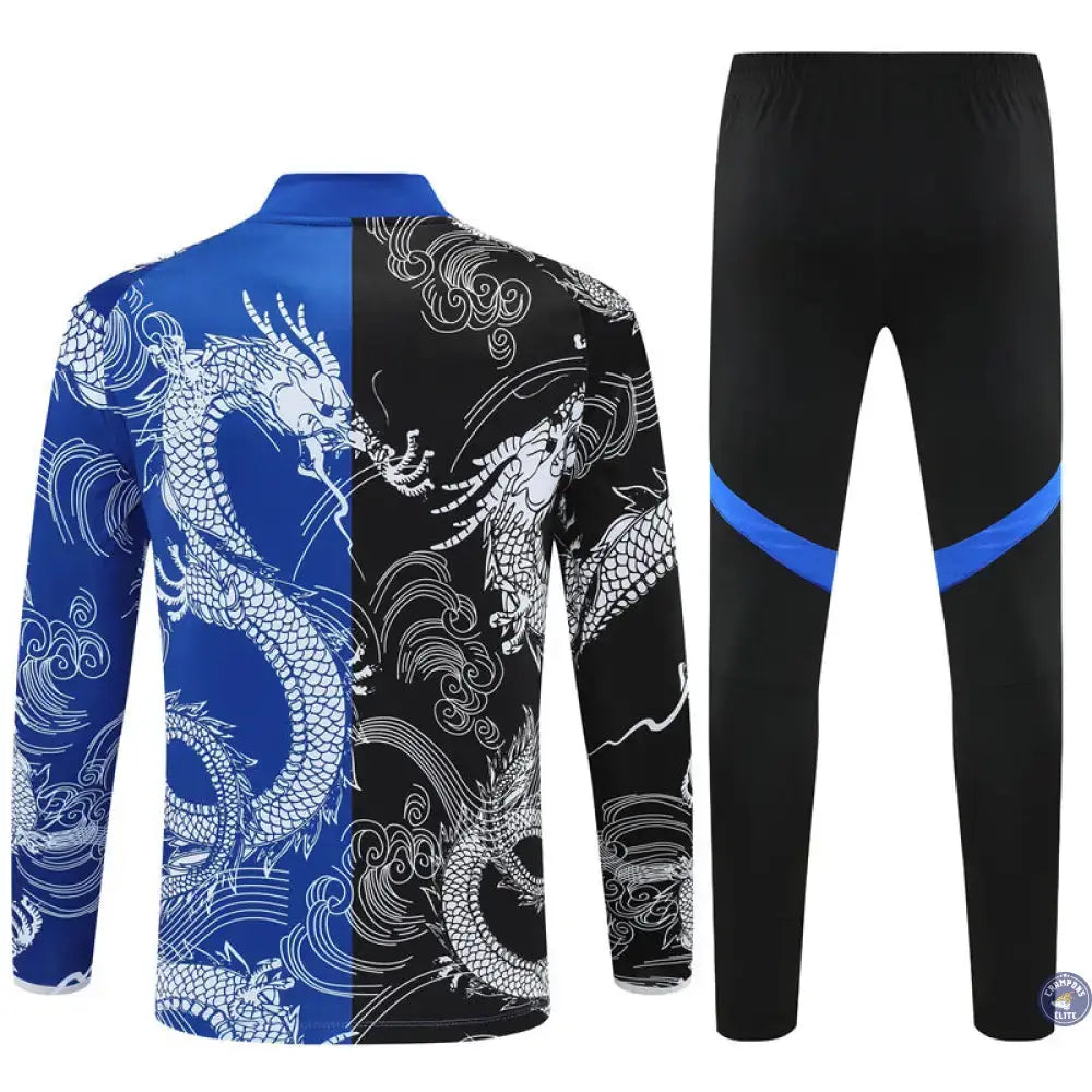 Survêtement d’entraînement demi-zip - Real Madrid 2025/2026 - Version Dragon Bleu/Noir
