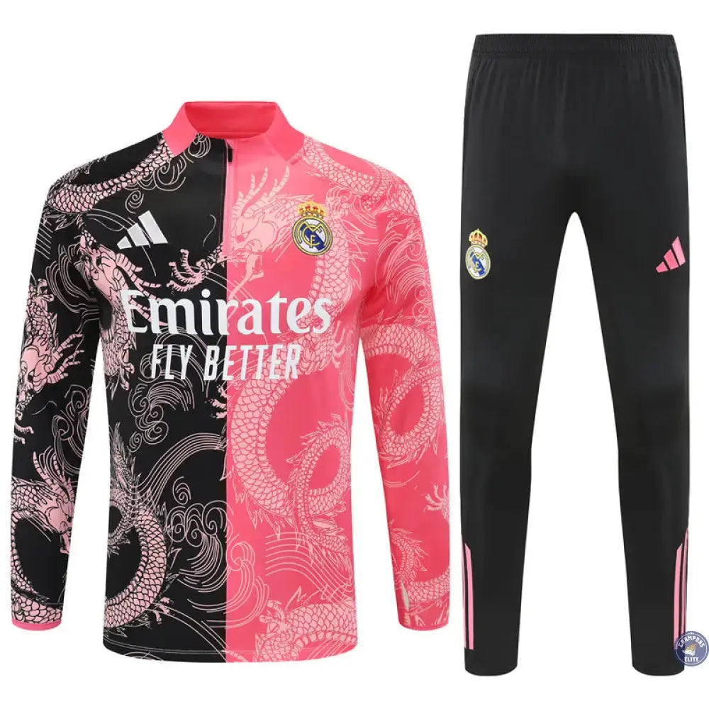 Image of Survêtement d’entraînement demi-zip - Real Madrid 2025/2026 - Version Dragon Rose/Noir