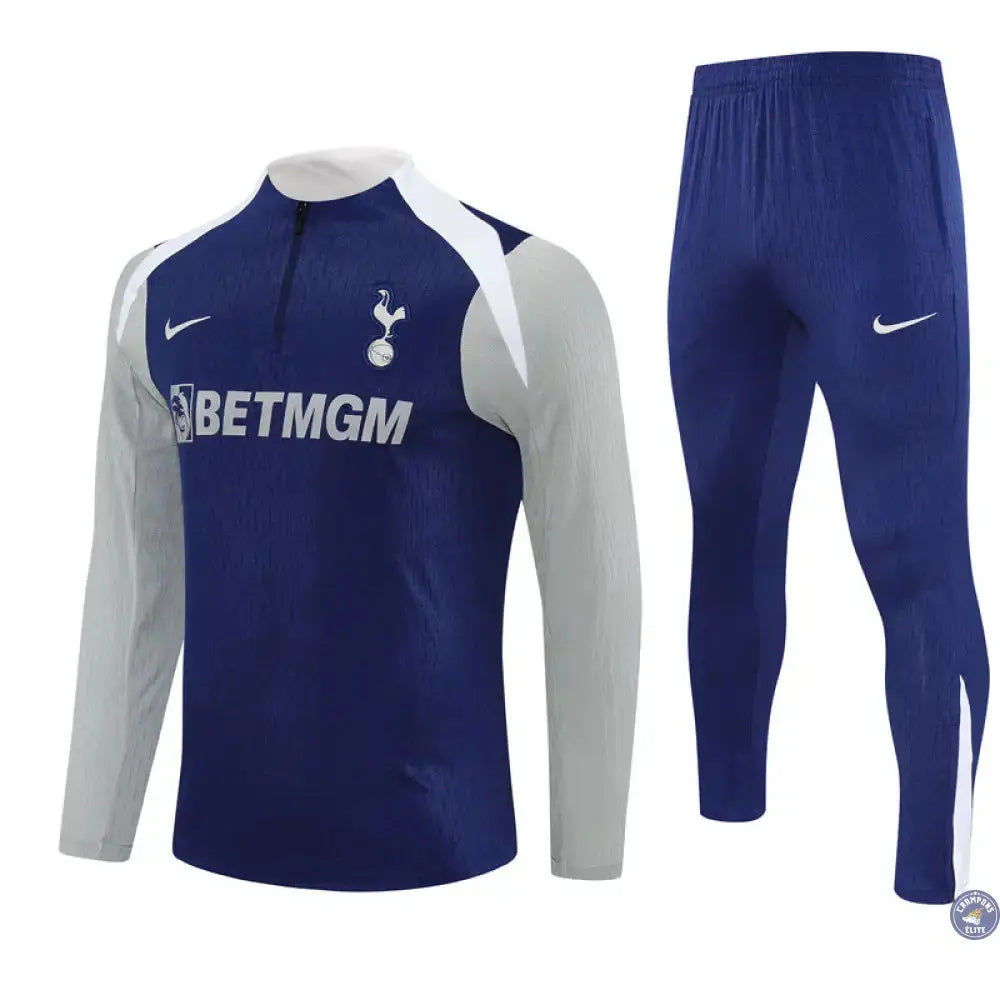 Survêtement d’entraînement demi-zip - Tottenham 2025/2026 - Bleu/Gris/Blanc