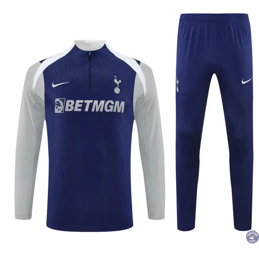 Survêtement d’entraînement demi-zip - Tottenham 2025/2026 - Bleu/Gris/Blanc
