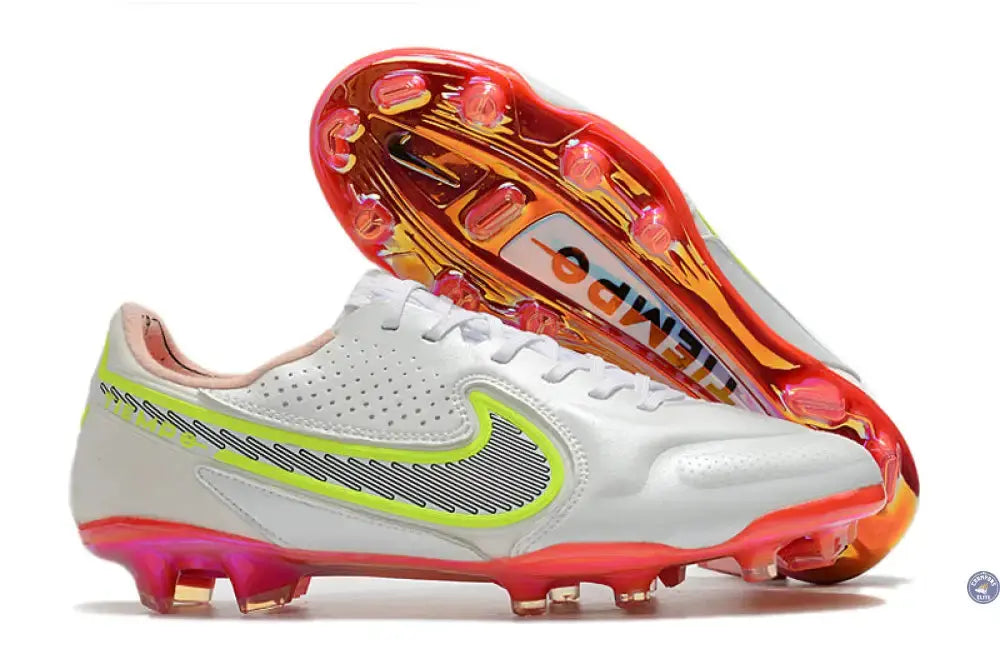 Image of Tiempo 9 Elite FG Blanc Multicouleur