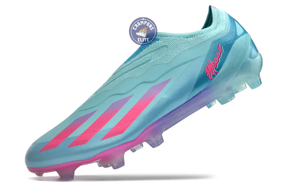 Image of X Crazyfast Elite Laceless FG Bienvenido a Miami - Flash Aqua/Lucid Pink/Lucid Cyan ÉDITION LIMITÉE