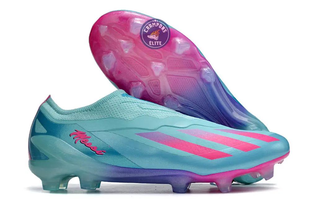 Image of X Crazyfast Elite Laceless FG Bienvenido a Miami - Flash Aqua/Lucid Pink/Lucid Cyan ÉDITION LIMITÉE