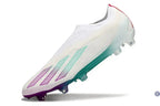 X Crazyfast Elite Laceless FG Blanc/Violet/Vert