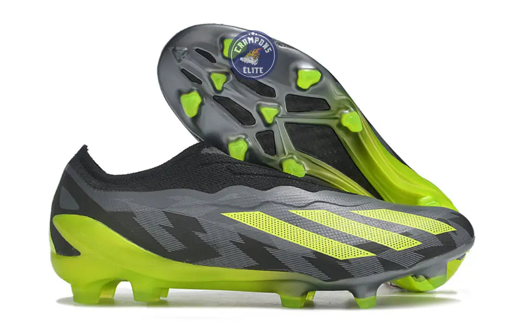 X Crazyfast Elite Laceless FG Crazycharged - Noir/Jaune/Gris ÉDITION LIMITÉE