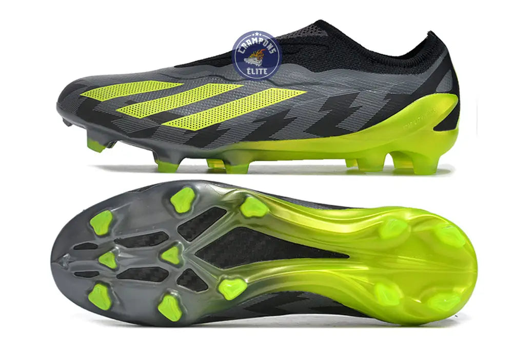 X Crazyfast Elite Laceless FG Crazycharged - Noir/Jaune/Gris ÉDITION LIMITÉE