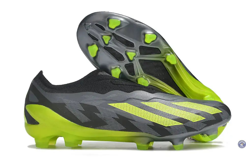 Image of X Crazyfast Elite Laceless FG Crazycharged - Noir/Jaune/Gris ÉDITION LIMITÉE