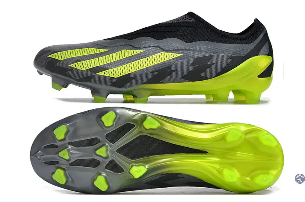 X Crazyfast Elite Laceless FG Crazycharged - Noir/Jaune/Gris ÉDITION LIMITÉE