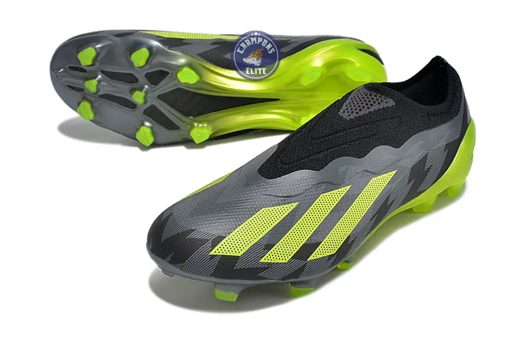 X Crazyfast Elite Laceless FG Crazycharged - Noir/Jaune/Gris ÉDITION LIMITÉE