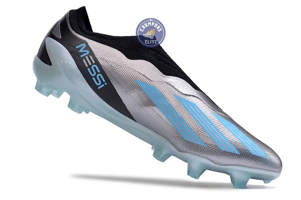Image of X Crazyfast Elite Laceless FG x Messi Infinito - Argenté/Bliss Blue/Noir