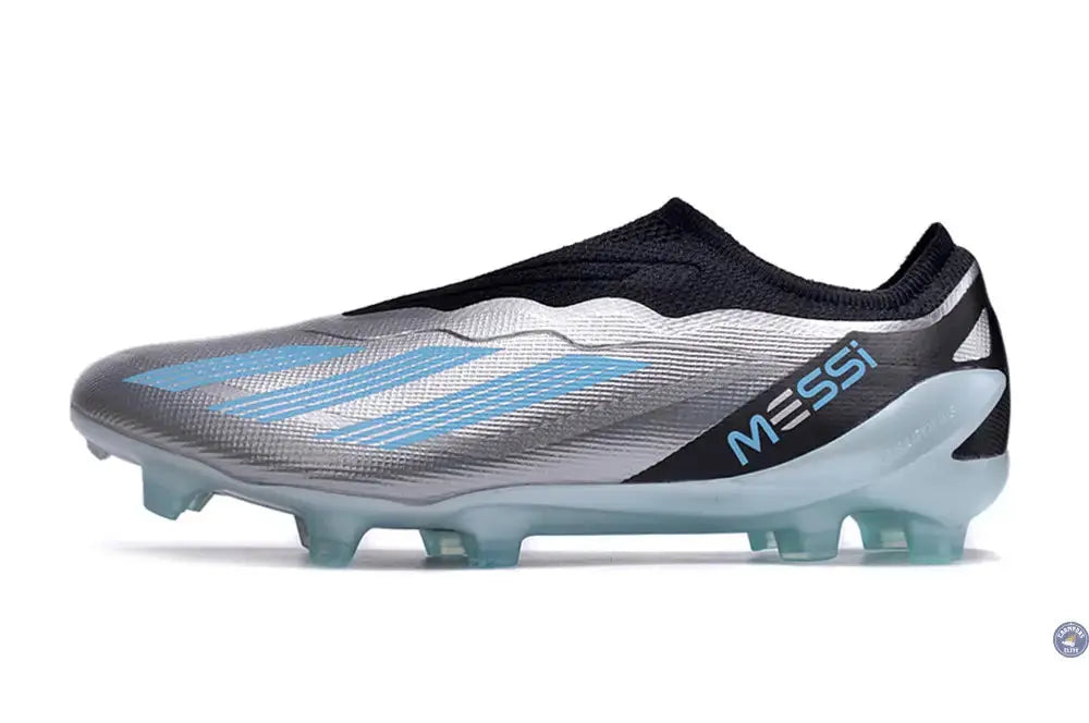 X Crazyfast Elite Laceless FG x Messi Infinito - Argenté/Bliss Blue/Noir