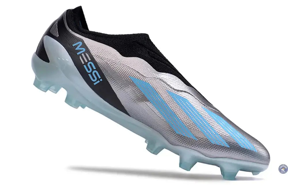 Image of X Crazyfast Elite Laceless FG x Messi Infinito - Argenté/Bliss Blue/Noir