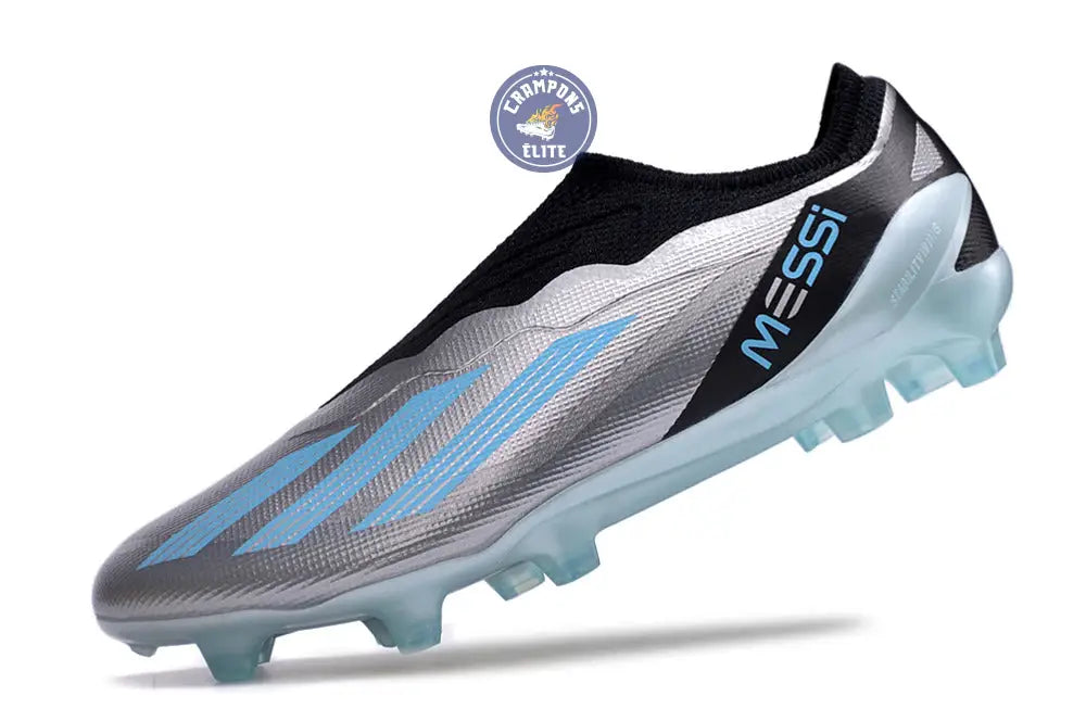 X Crazyfast Elite Laceless FG x Messi Infinito - Argenté/Bliss Blue/Noir