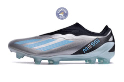 Image of X Crazyfast Elite Laceless FG x Messi Infinito - Argenté/Bliss Blue/Noir