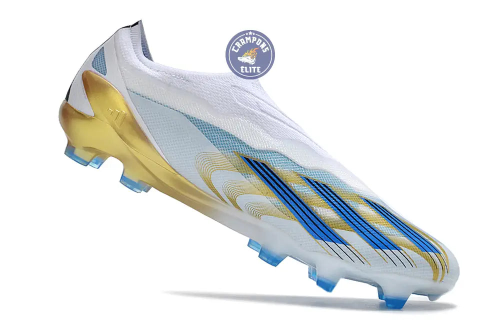 Image of X Crazyfast Elite Laceless FG x Messi ’Las Estrellas’ - Blanc/Bleu/Or