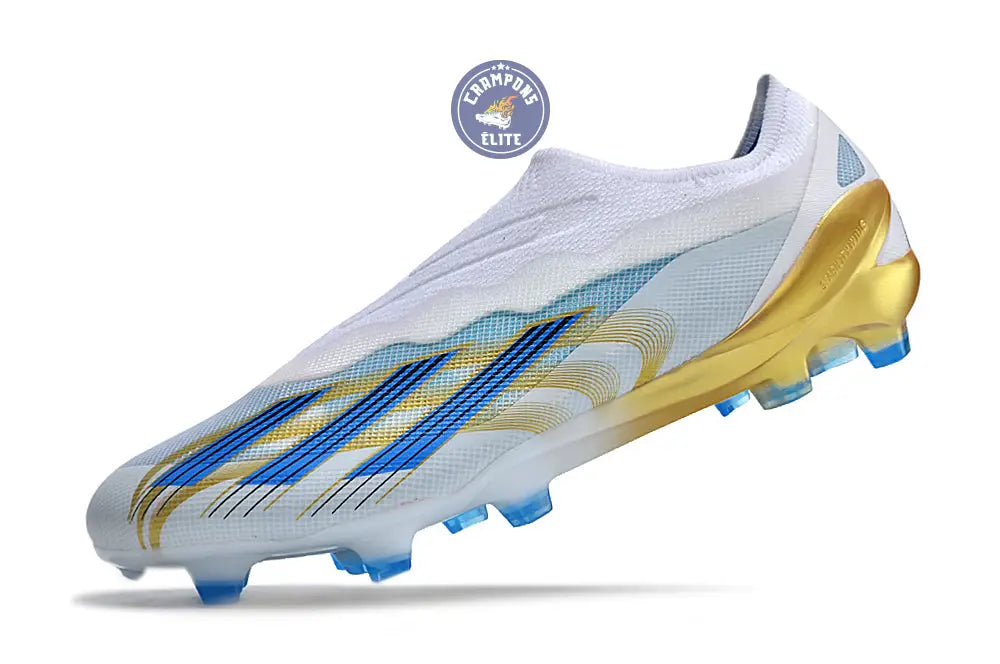 Image of X Crazyfast Elite Laceless FG x Messi ’Las Estrellas’ - Blanc/Bleu/Or