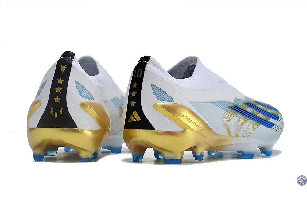 X Crazyfast Elite Laceless FG x Messi ’Las Estrellas’ - Blanc/Bleu/Or