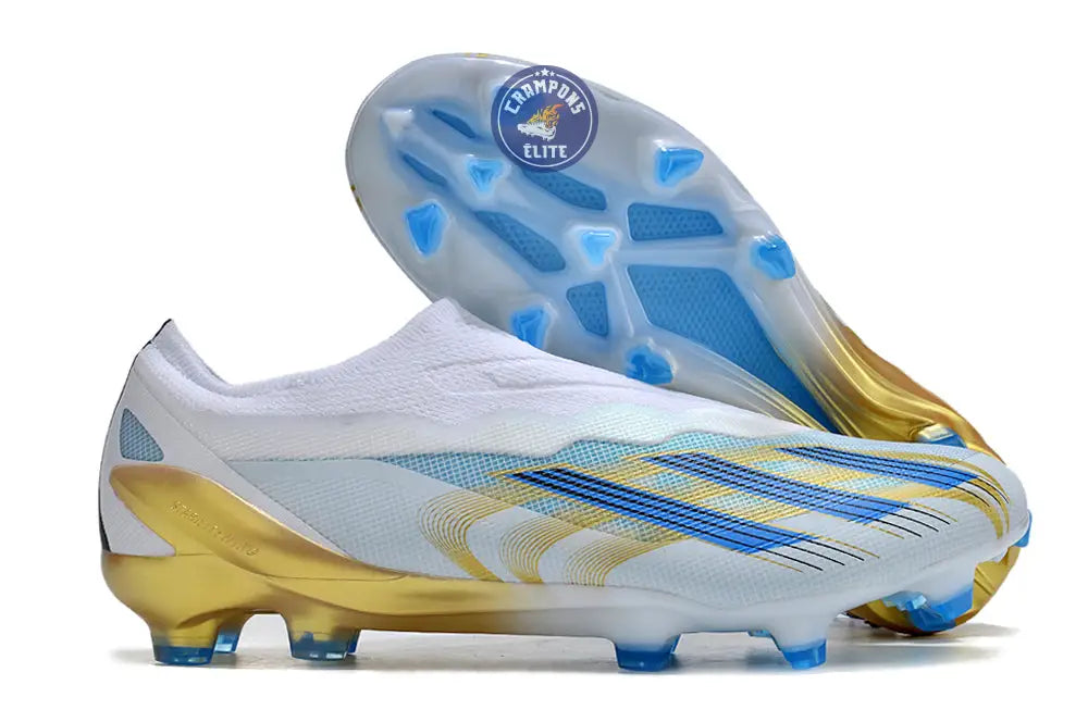 Image of X Crazyfast Elite Laceless FG x Messi ’Las Estrellas’ - Blanc/Bleu/Or