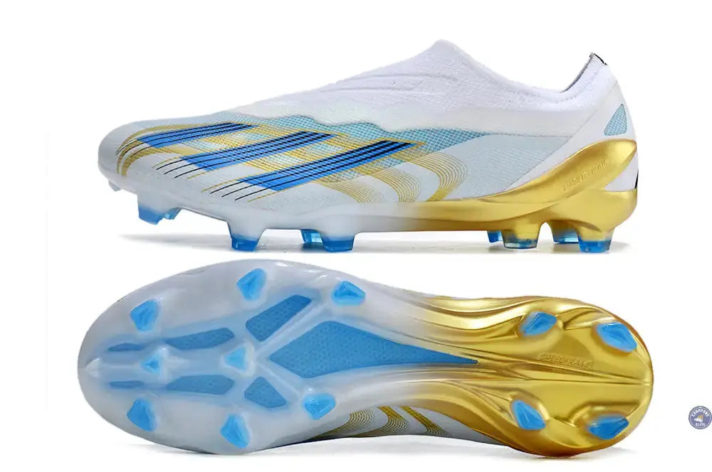 X Crazyfast Elite Laceless FG x Messi ’Las Estrellas’ - Blanc/Bleu/Or