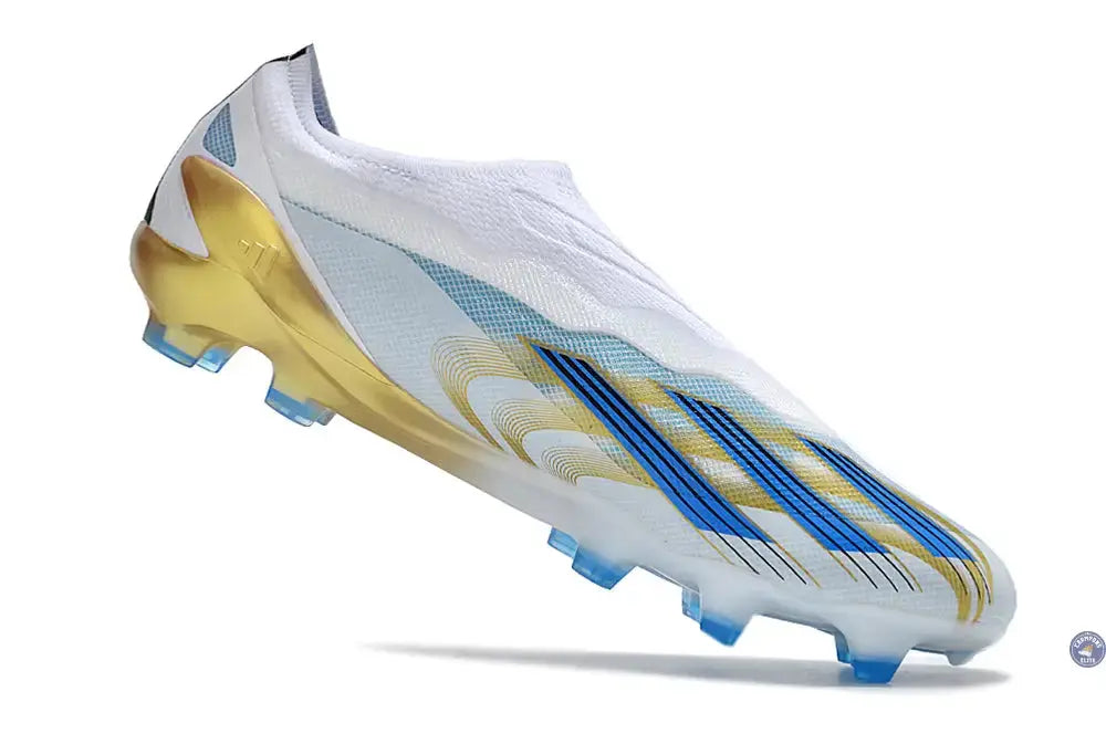 X Crazyfast Elite Laceless FG x Messi ’Las Estrellas’ - Blanc/Bleu/Or