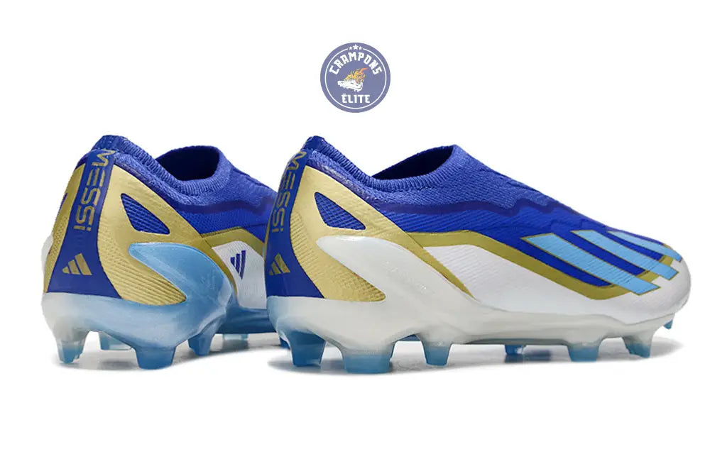 Image of X Crazyfast Elite Laceless FG x Messi Spark Gen10s - Bleu/Blue Burst/Blanc