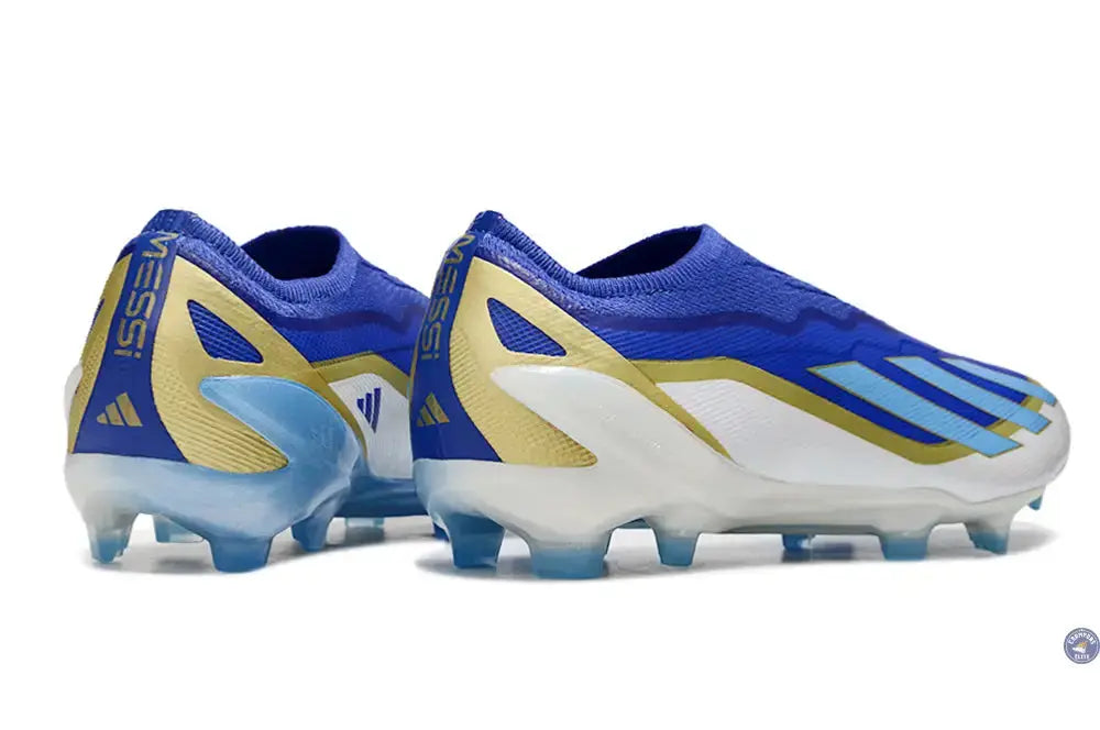 Image of X Crazyfast Elite Laceless FG x Messi Spark Gen10s - Bleu/Blue Burst/Blanc