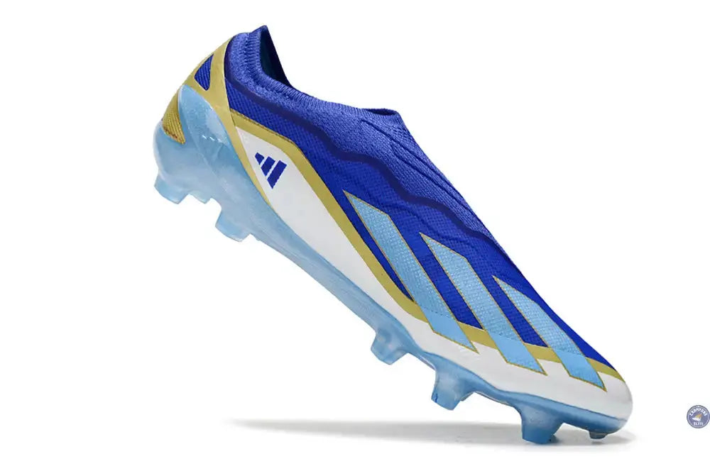 Image of X Crazyfast Elite Laceless FG x Messi Spark Gen10s - Bleu/Blue Burst/Blanc
