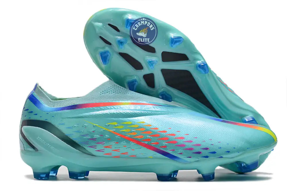 Image of X Speedportal Elite Laceless FG Al Rihla - Turquoise/Bleu/Jaune