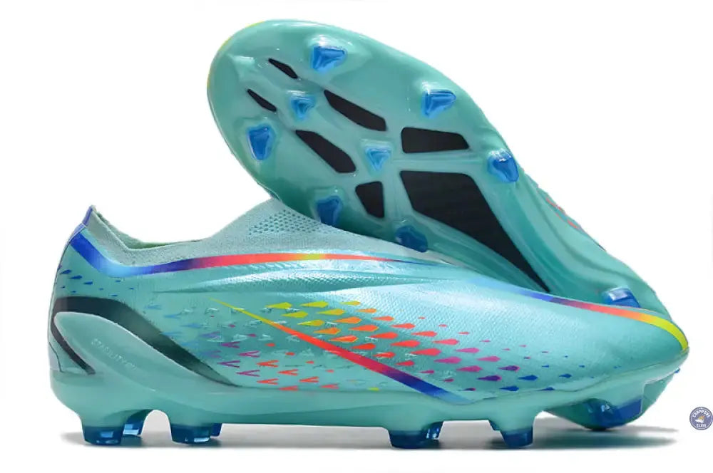 X Speedportal Elite Laceless FG Al Rihla - Turquoise/Bleu/Jaune