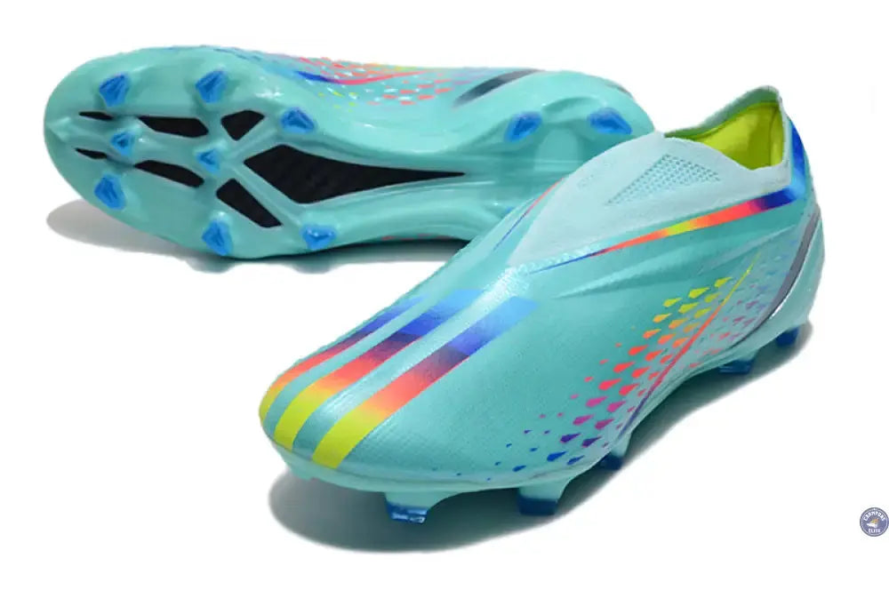 X Speedportal Elite Laceless FG Al Rihla - Turquoise/Bleu/Jaune