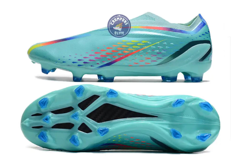 Image of X Speedportal Elite Laceless FG Al Rihla - Turquoise/Bleu/Jaune