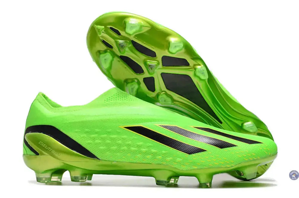 Image of X Speedportal Elite Laceless FG Game Data - Vert/Noir/Jaune