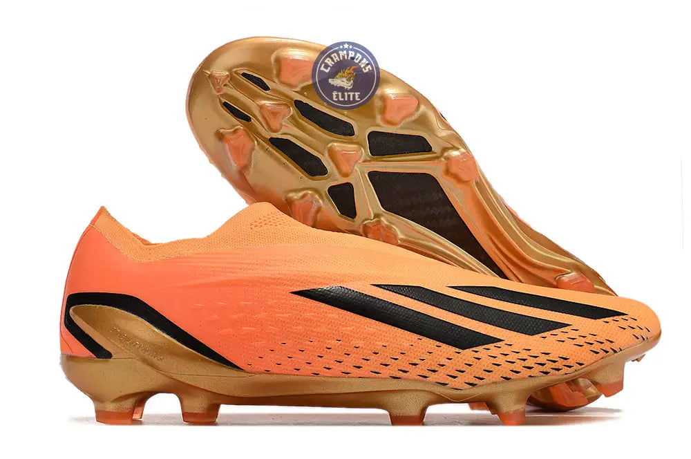X Speedportal Elite Laceless FG Heatspawn - Doré/Noir/Orange
