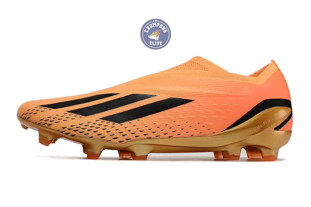 X Speedportal Elite Laceless FG Heatspawn - Doré/Noir/Orange