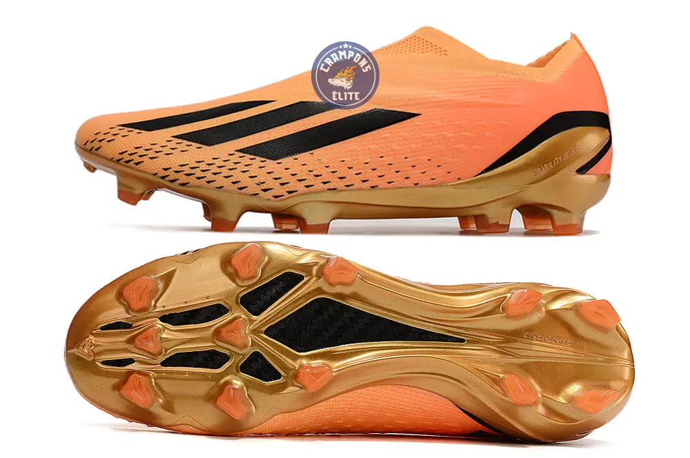 Image of X Speedportal Elite Laceless FG Heatspawn - Doré/Noir/Orange