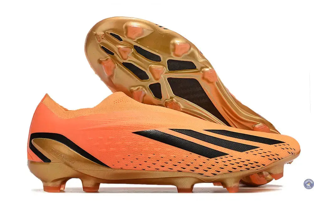 Image of X Speedportal Elite Laceless FG Heatspawn - Doré/Noir/Orange