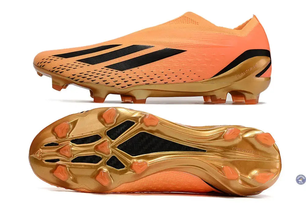 Image of X Speedportal Elite Laceless FG Heatspawn - Doré/Noir/Orange